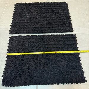 Black Bath Mat Set Of Two